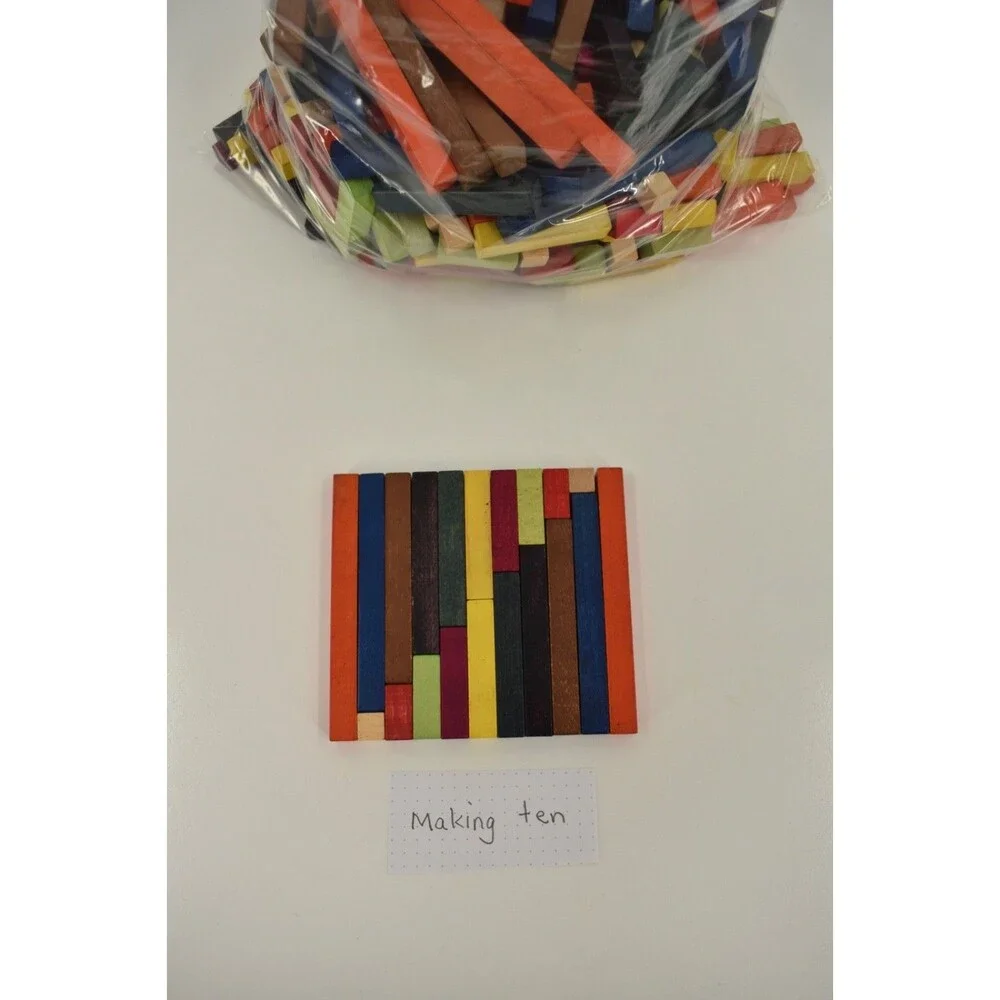 Vintage Wooden Cuisenaire Rods Math Manipulatives Bulk Lot 1 LB Montessori